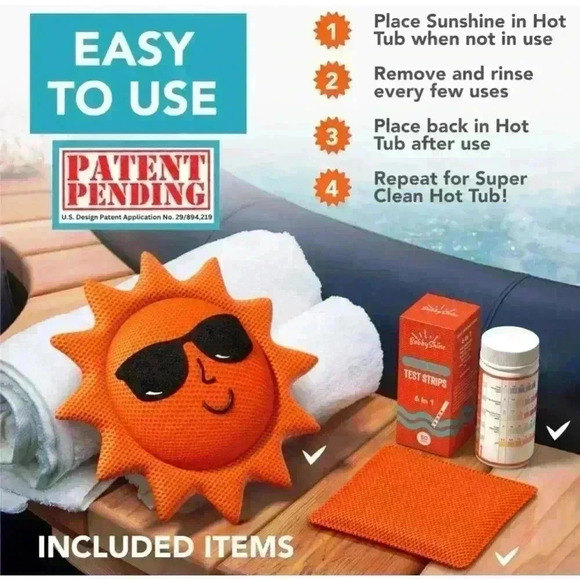 Bubbly Shine Hot Tub & Pool Test Strips 6 in 1 50 Strips / Orange Sun - Picture 2 of 7